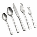 5-teiliges Besteckset aus Edelstahl Silber für den Esstisch