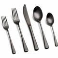 5-teiliges Besteckset aus Edelstahl in Schwarz mit matter Oberfläche für 1 Person