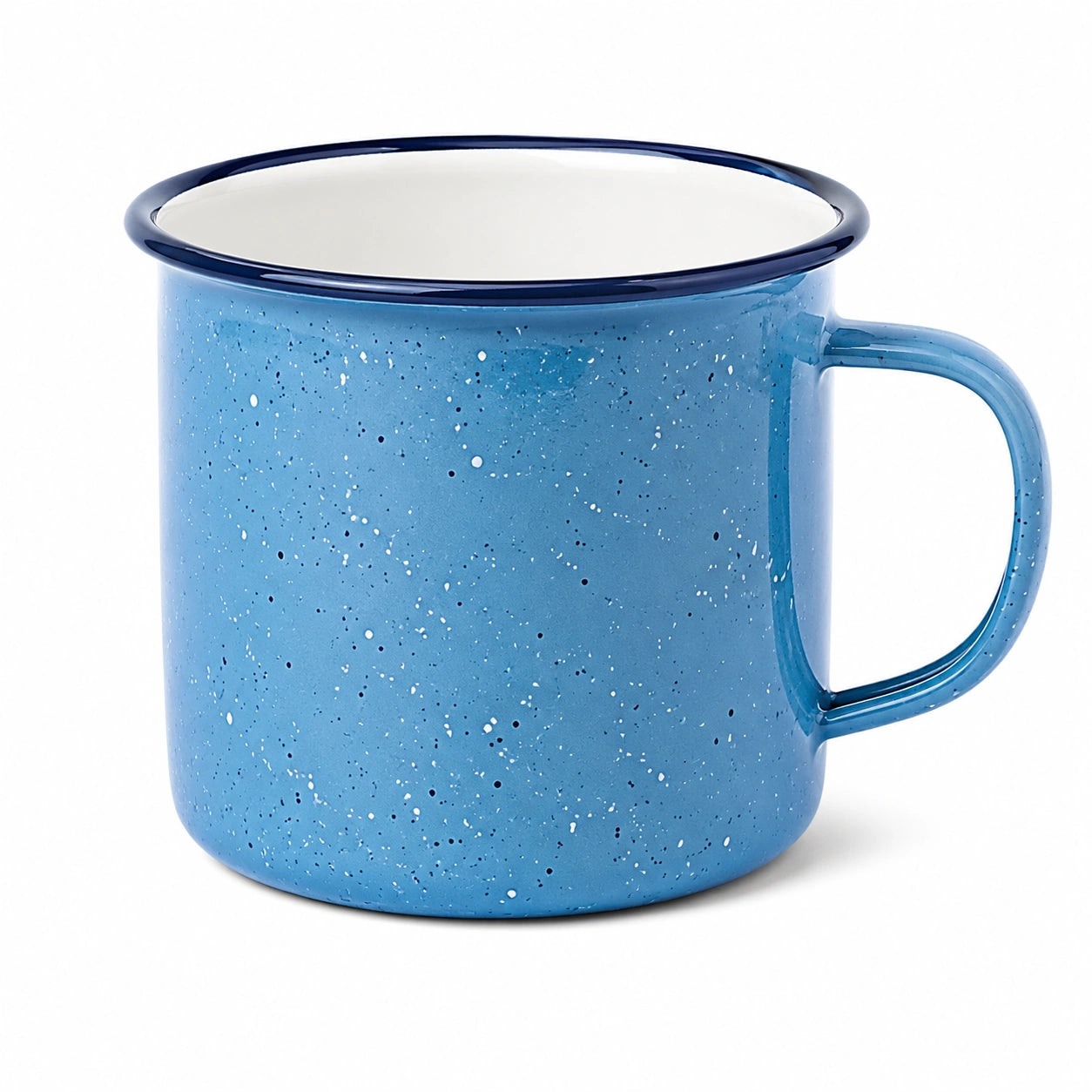 Emaillebecher 500 ml 10 cm Blau für Heißgetränke im Campingstil