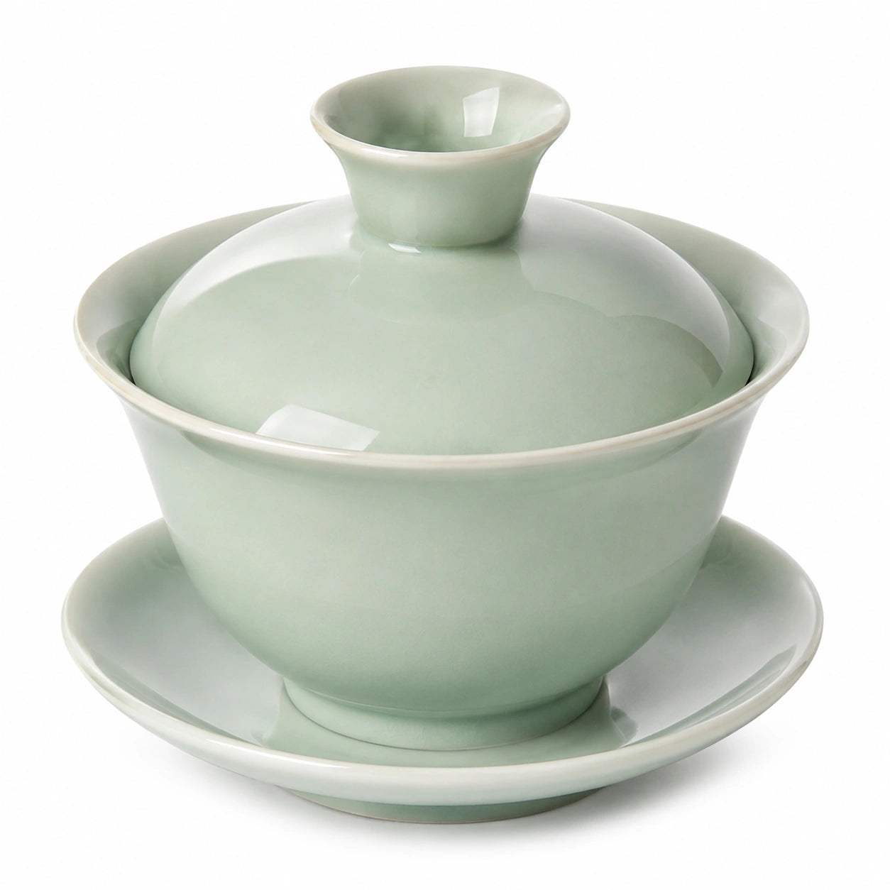 Gaiwan Teeset 11 cm Keramik Grün glasiert für losen Tee
