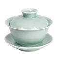 Gaiwan Teeschale 120 ml Porzellan Mintgrün mit Deckel und Untertasse
